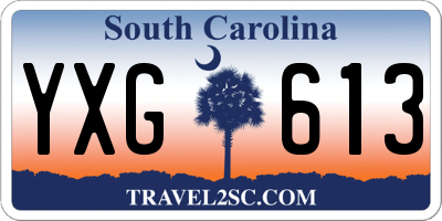 SC license plate YXG613