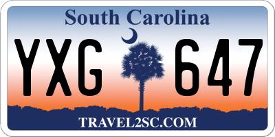 SC license plate YXG647