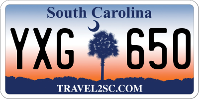 SC license plate YXG650