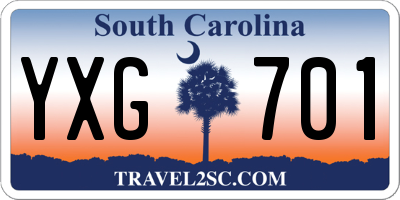 SC license plate YXG701