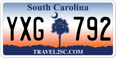 SC license plate YXG792