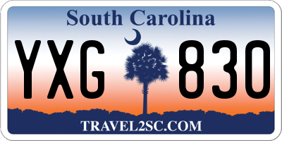 SC license plate YXG830