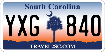 SC license plate YXG840