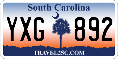 SC license plate YXG892