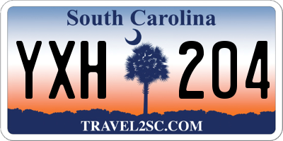 SC license plate YXH204