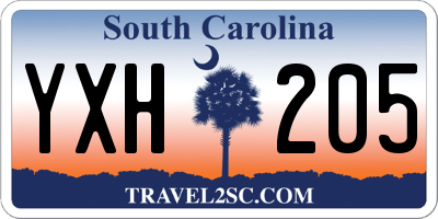 SC license plate YXH205