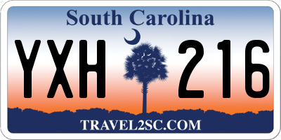 SC license plate YXH216