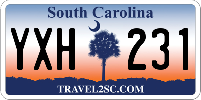 SC license plate YXH231