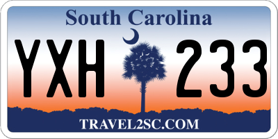 SC license plate YXH233