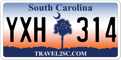 SC license plate YXH314