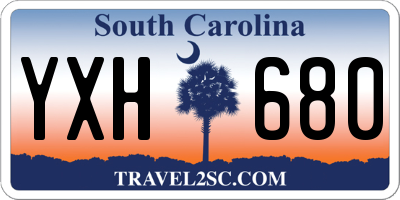 SC license plate YXH680