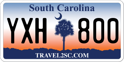SC license plate YXH800