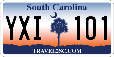 SC license plate YXI101