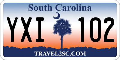 SC license plate YXI102