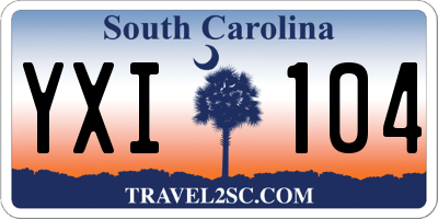 SC license plate YXI104