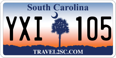 SC license plate YXI105