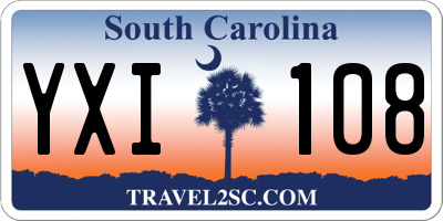 SC license plate YXI108