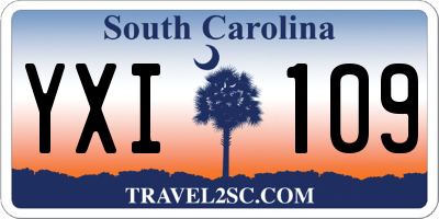 SC license plate YXI109