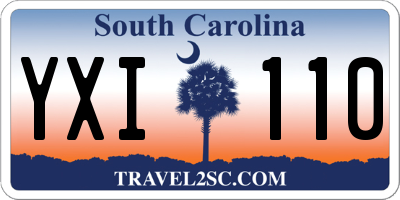SC license plate YXI110