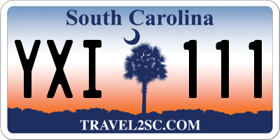 SC license plate YXI111