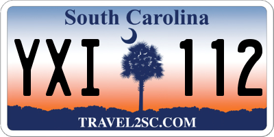 SC license plate YXI112