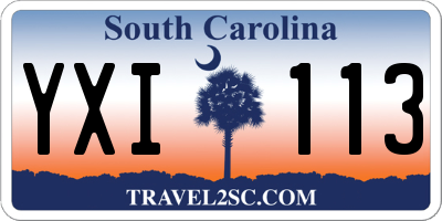 SC license plate YXI113