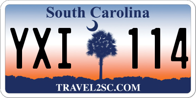 SC license plate YXI114