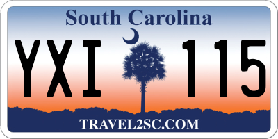 SC license plate YXI115