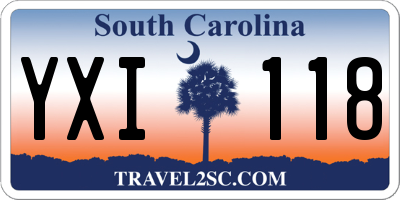 SC license plate YXI118