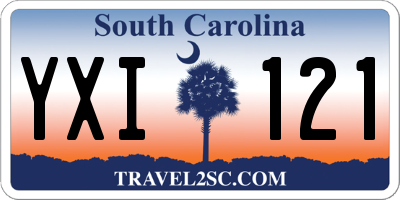 SC license plate YXI121