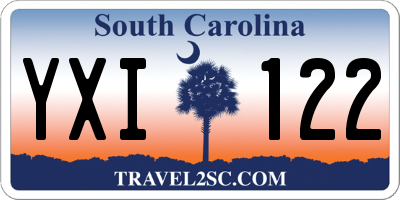 SC license plate YXI122