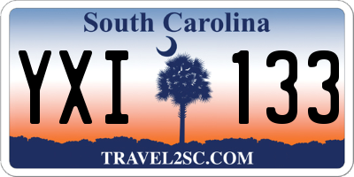 SC license plate YXI133