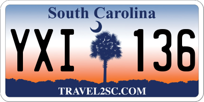 SC license plate YXI136