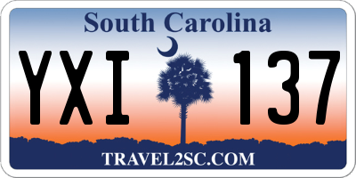 SC license plate YXI137