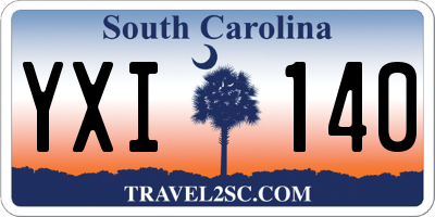 SC license plate YXI140