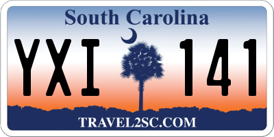 SC license plate YXI141