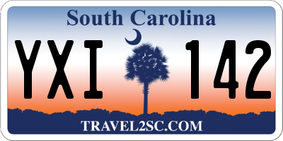 SC license plate YXI142