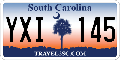 SC license plate YXI145