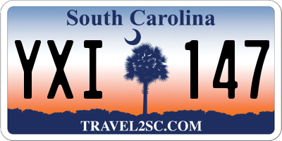 SC license plate YXI147