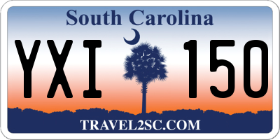 SC license plate YXI150