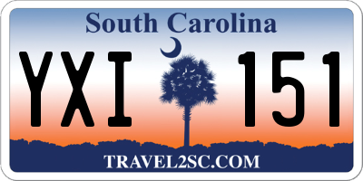 SC license plate YXI151