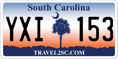 SC license plate YXI153