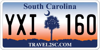 SC license plate YXI160