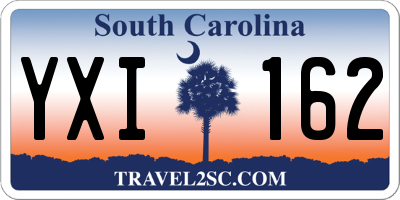 SC license plate YXI162