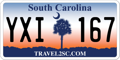 SC license plate YXI167