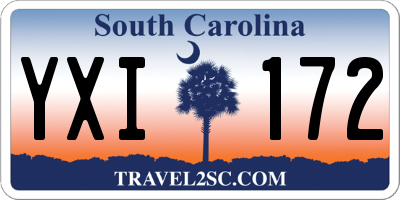 SC license plate YXI172