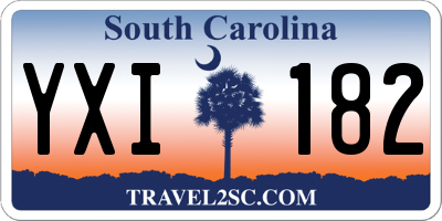 SC license plate YXI182