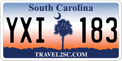 SC license plate YXI183