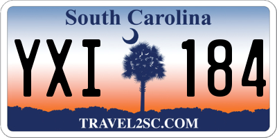 SC license plate YXI184
