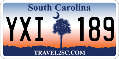 SC license plate YXI189